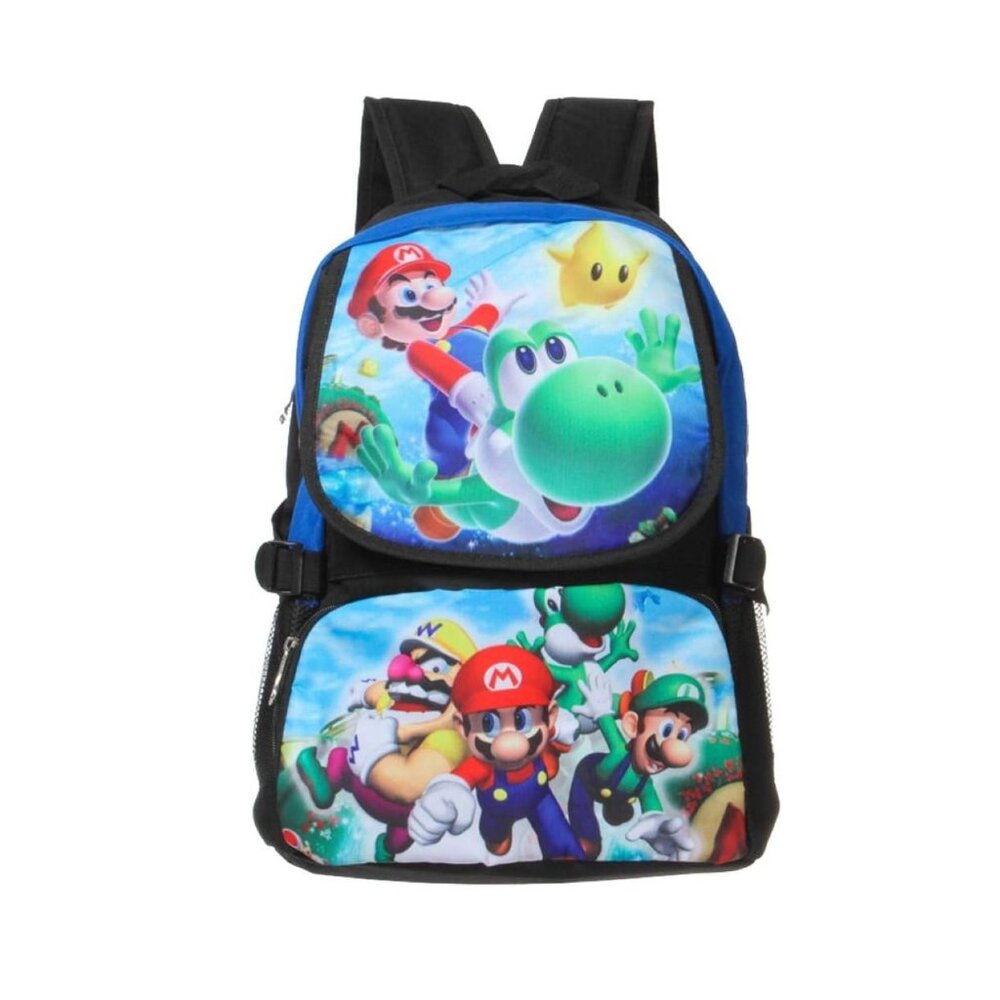 Mario & Yoshi Kids Backpack Large 17” Nintendo Character School Bag - Picture 2 of 8